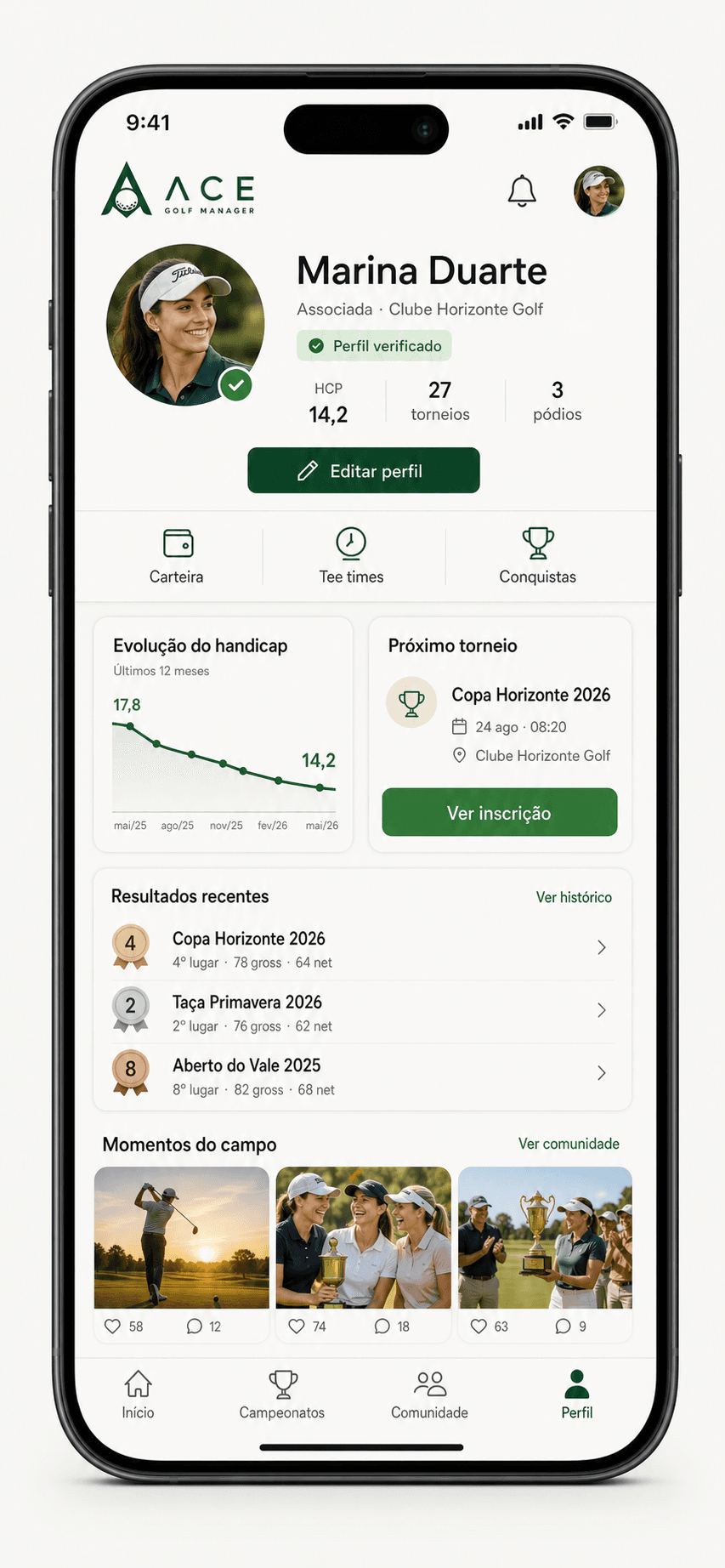 Celular com ambiente demonstrativo da experiência ACE para jogadores